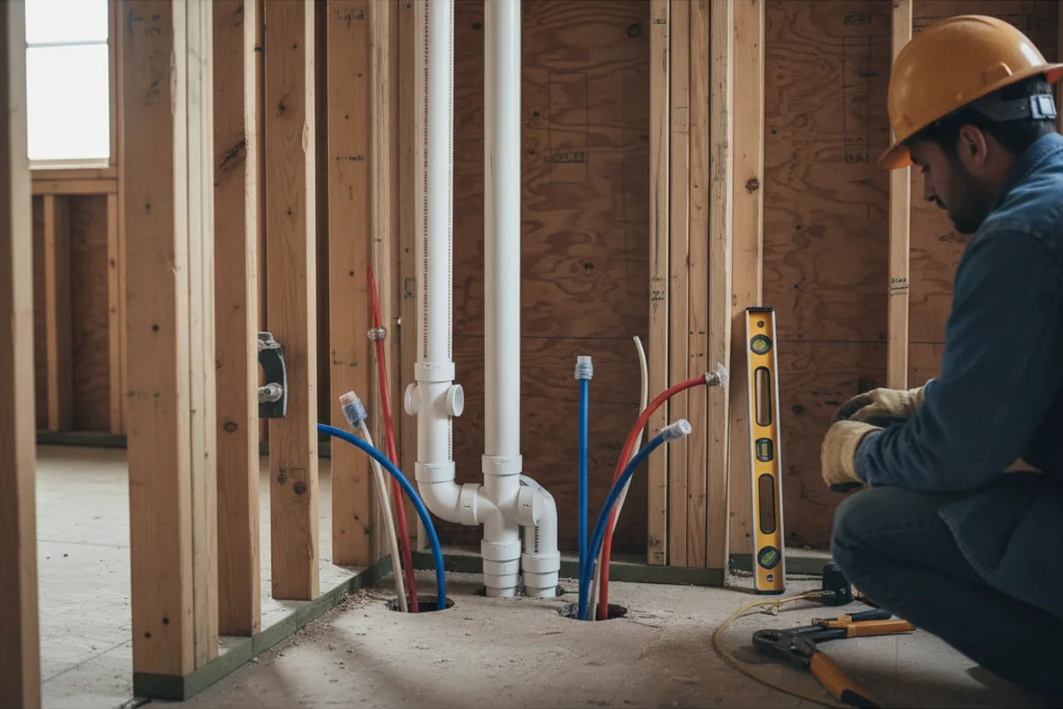 Drain and supply rough-in during Drain Cleaning in Tovey